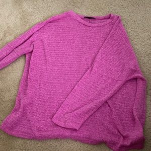Long Sleeve Pink Waffle knit sweater. Size 3XL but fits more like an XL.